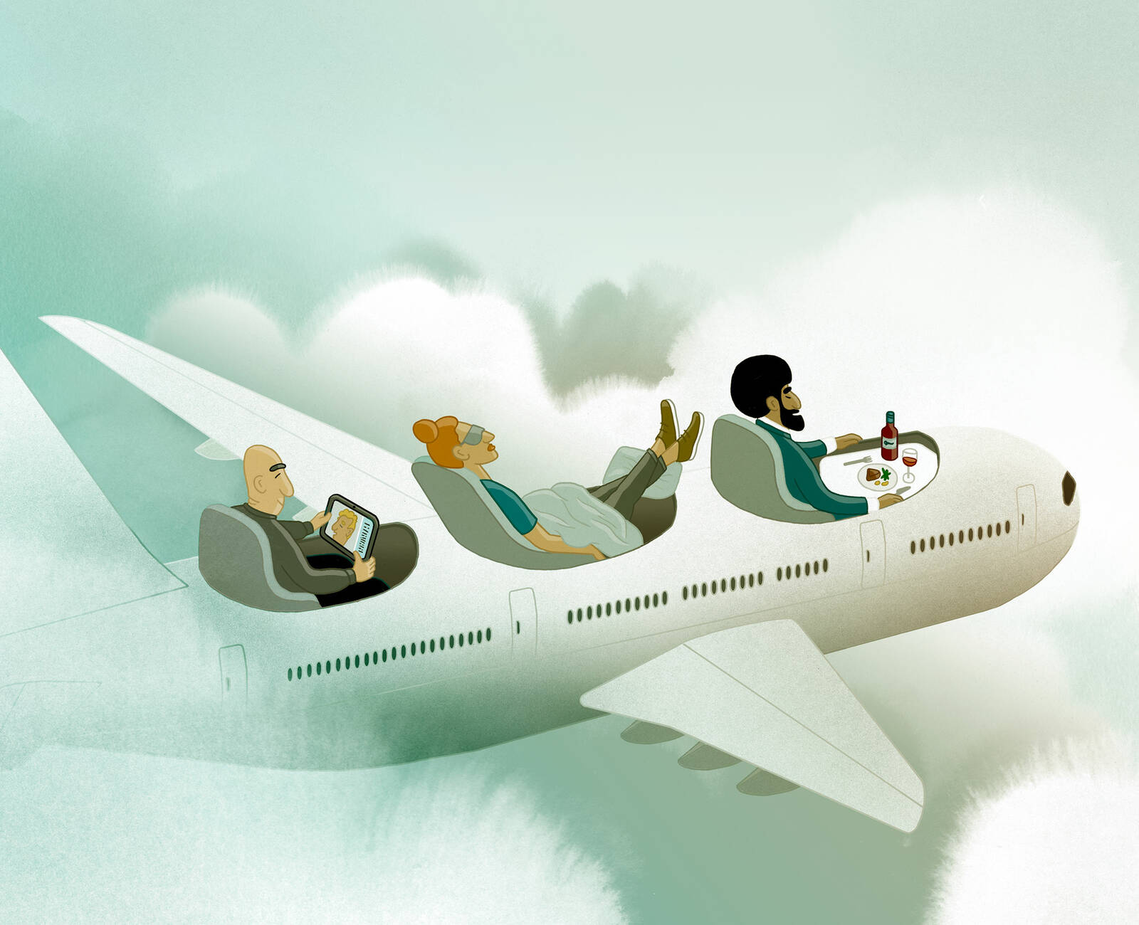 Airline passengers have individualized flying experiences.