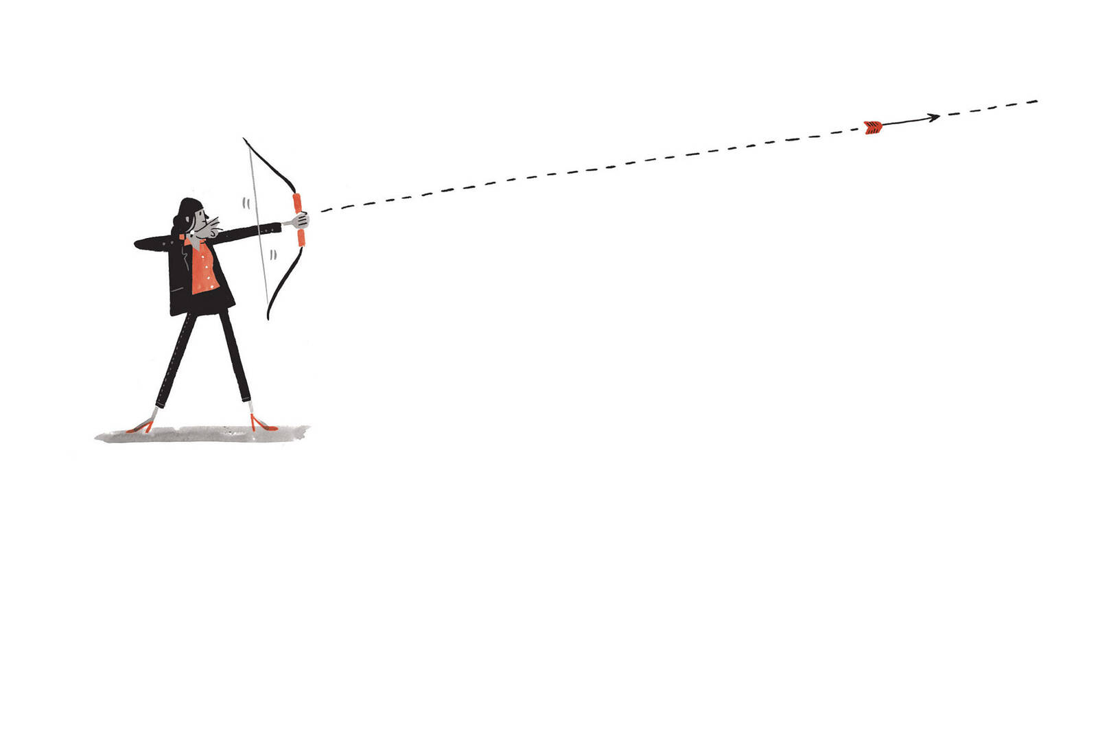 Woman shoots arrow