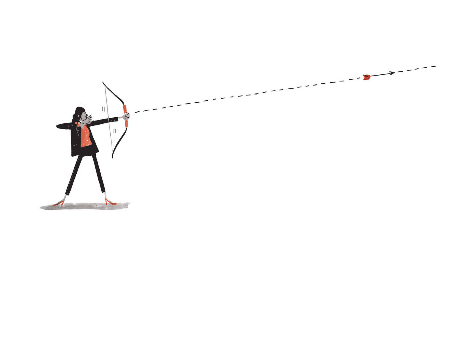 Woman shoots arrow