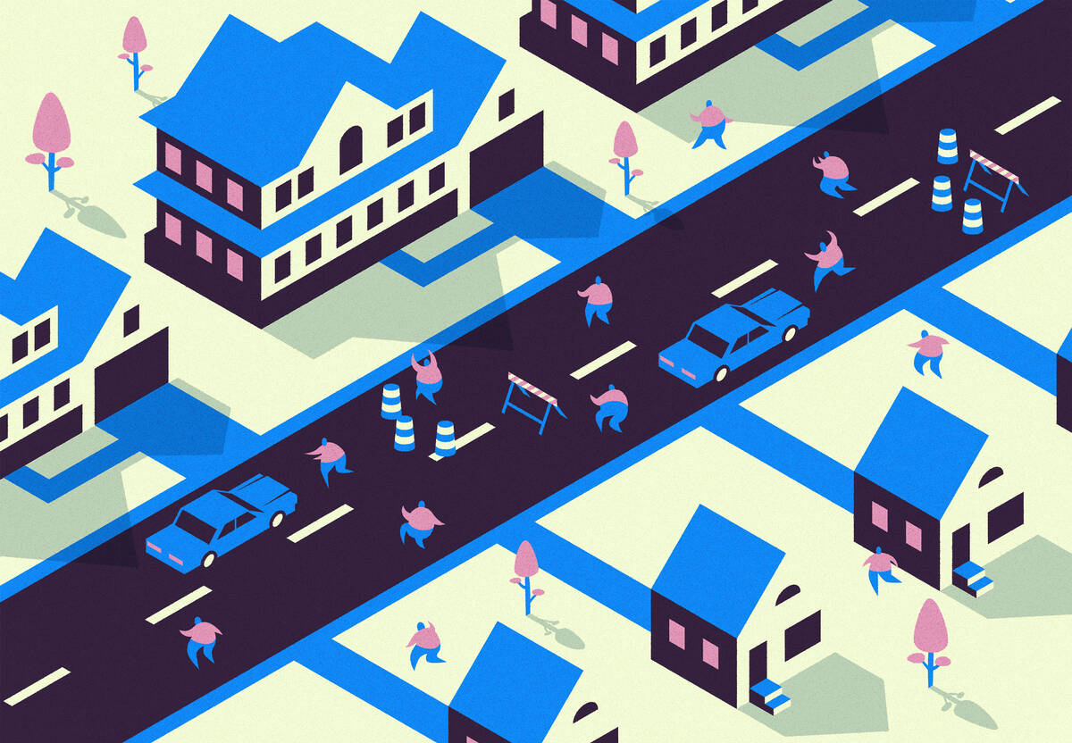 Socioeconomic divide on the same street.