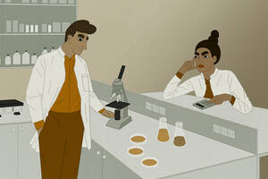 A male scientist's lab is better funded than a female scientist's lab.