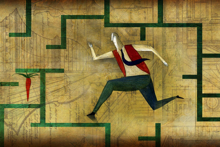 An employee is motivated by a performance incentive.
