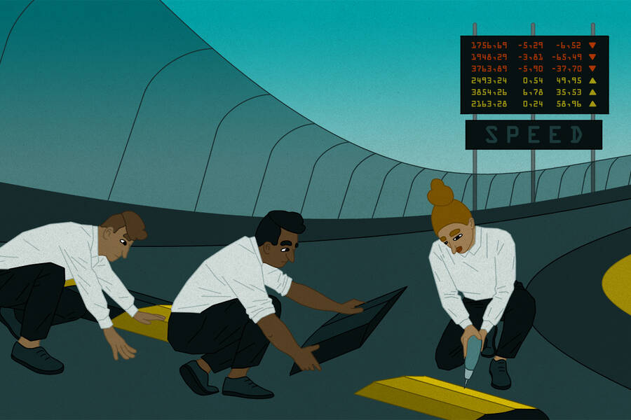 High-frequency traders working quickly