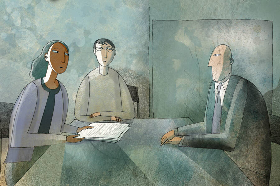 Executive and HR Representative lay off employee