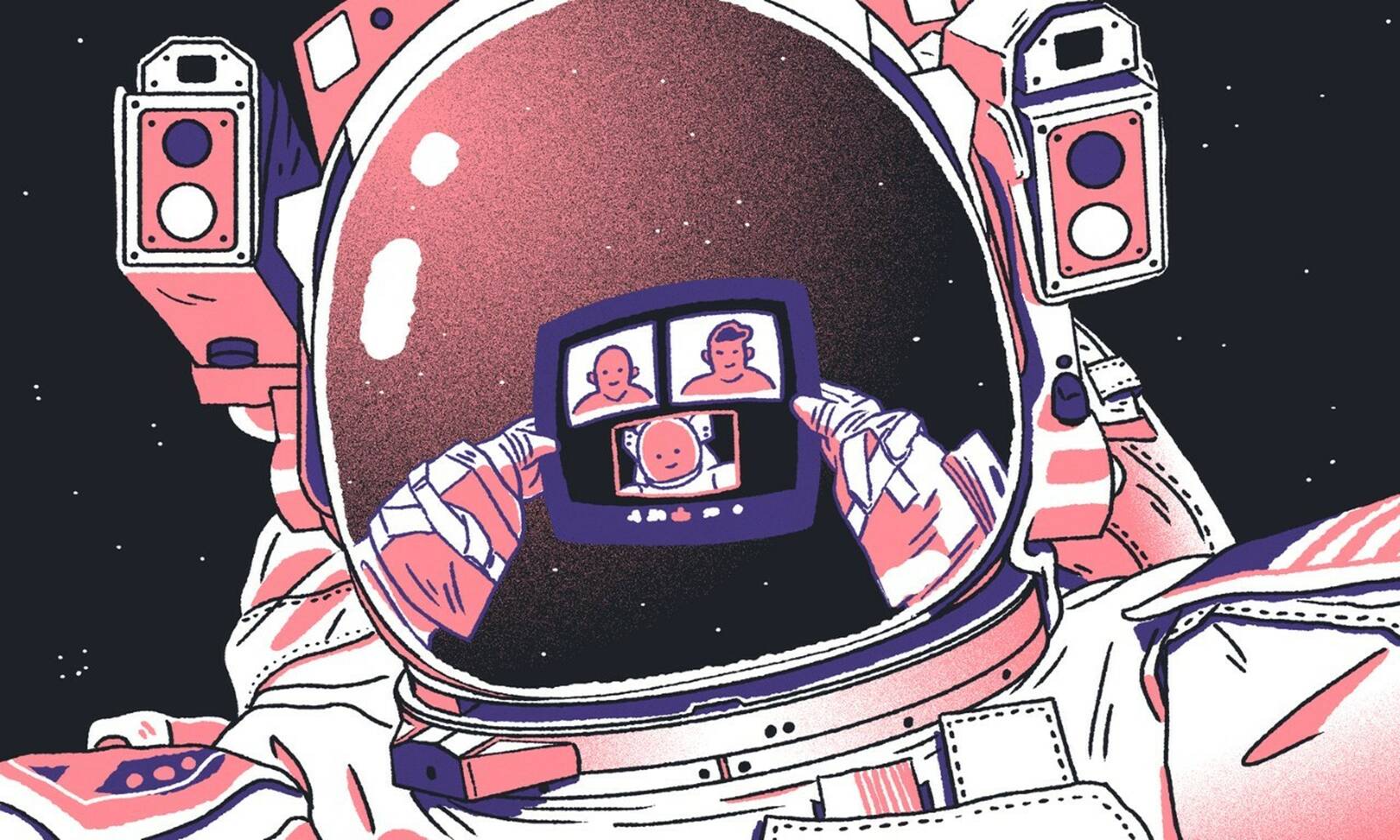 An astronaut on Zoom.