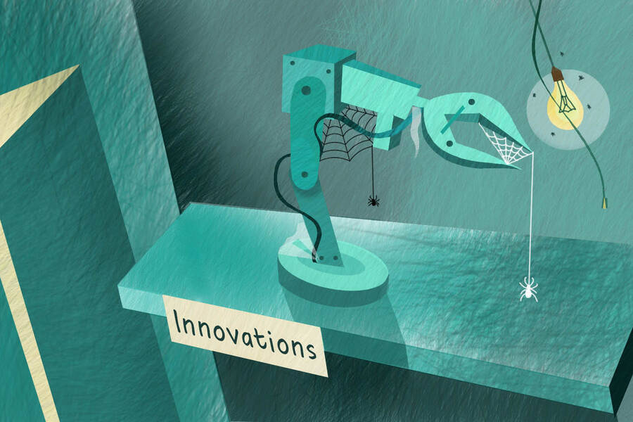 New invention sits on a shelf unused.