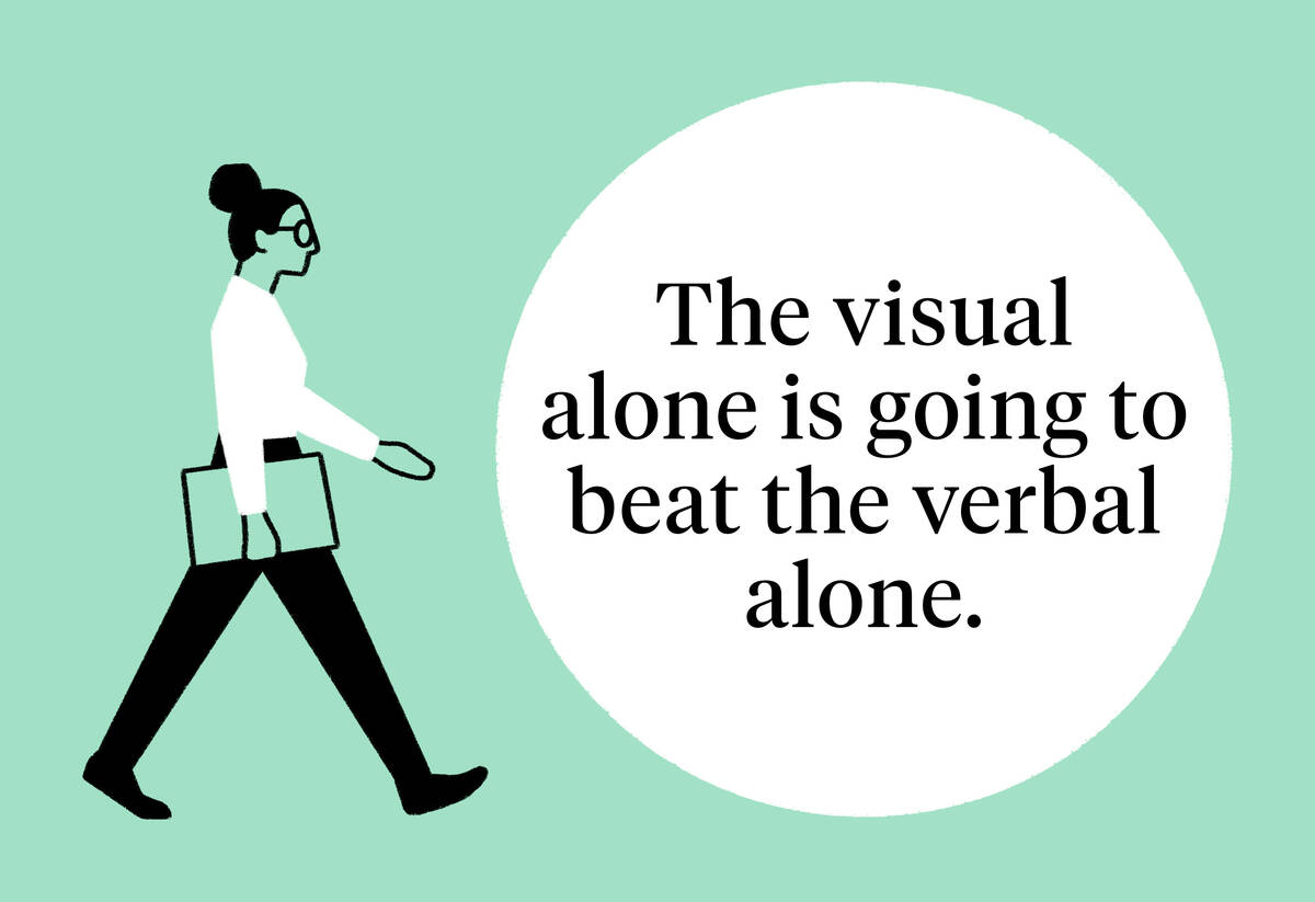 The visual alone is going to beat the verbal alone.