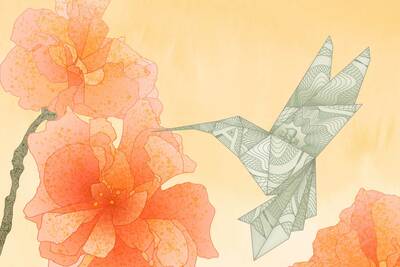 An origami hummingbird represents social impact investment strategies.