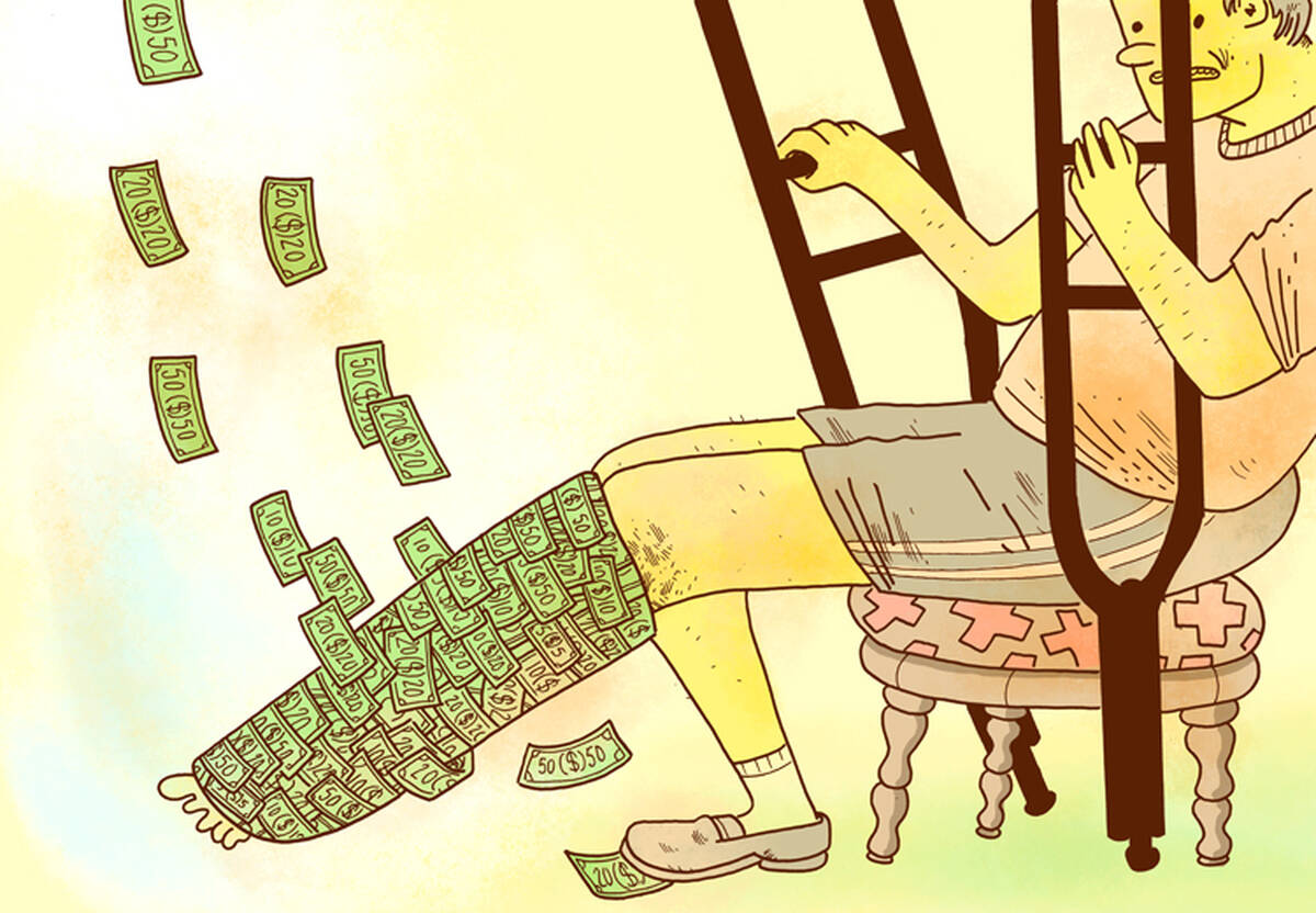 An uninsured person struggles to pay for hospital care.