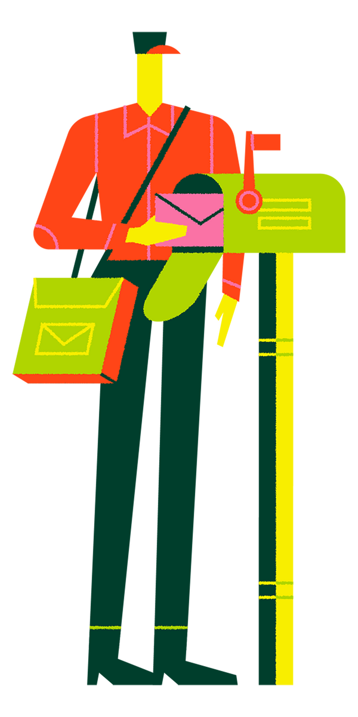 postal worker delivering mail