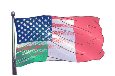 a USA flag morphing into an Italy flag